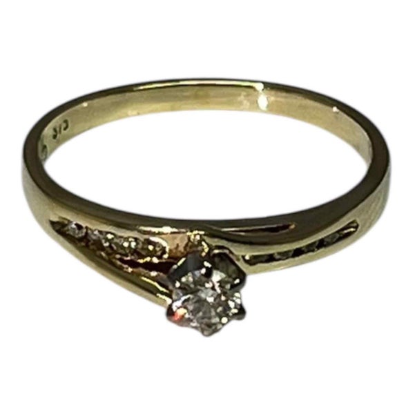 9CT YELLOW GOLD RING – 2.3GMS TDW 0.20CTS Carousel 1