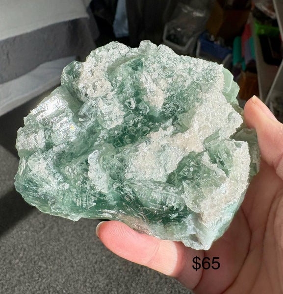 Fluorite sugar druZy crystal specimen. Carousel 1