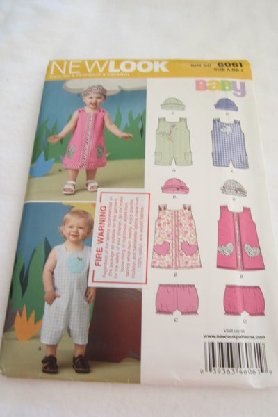 New Look 6061 - Toddler's dresses, panties, hats and dungarees - Sizes : NB-L Carousel 1
