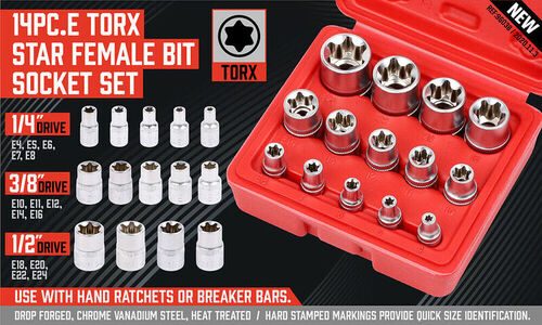 Torx Socket Set Female Start Bit Set Carousel 7