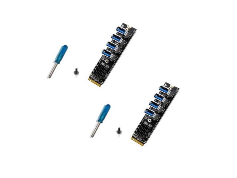 M.2 PCIE Riser Card 4-port MKEY For BTC Minner PC Carousel 1