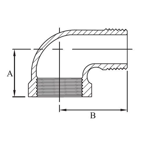 Stainless Steel Elbow 90 Male x Female BSP 1" Carousel 2