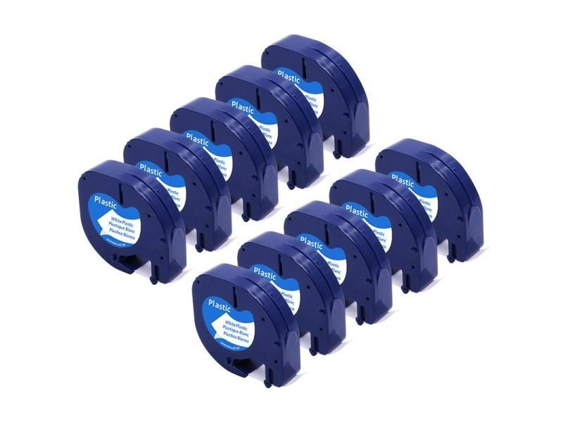 10 PCS/Lot For DYMO LetraTag Tape Black On White( Plastic ) 4m*12mm Worked For Carousel 1