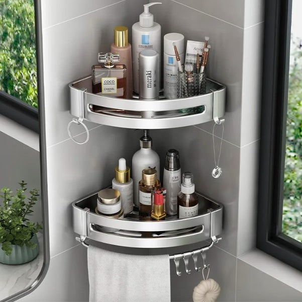 New Bathroom Corner Shelf Shower Storage Caddy Rack Carousel 1