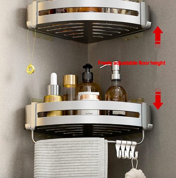 New Bathroom Corner Shelf Shower Storage Caddy Rack Carousel 2