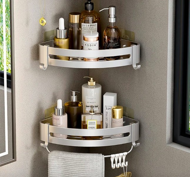 New Bathroom Corner Shelf Shower Storage Caddy Rack Carousel 8
