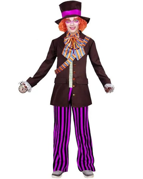 Striped Mad Hatter Mens Costume Carousel 1