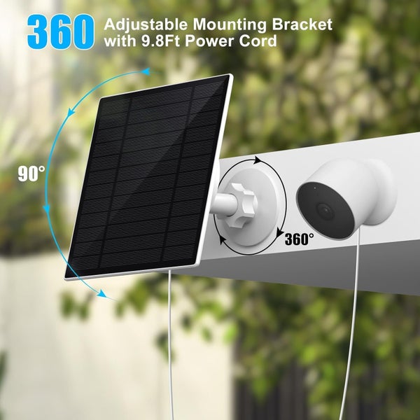 Solar Panel for Google Nest Cam Outdoor or Indoor Carousel 7