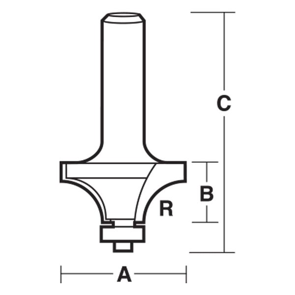 Carbitool Rounding Over Bit 1/2" Shank 25.4mm Carousel 2