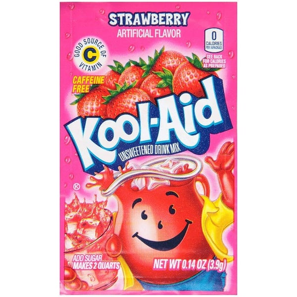 Kool Aid Instant Drink Mix Powder Strawberry Flavour Sachet 3.9g Carousel 1