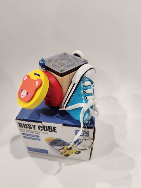 Busy Cube Montessori Toy Educational Wooden Activity Cube Style LIFE AWARENESS Carousel 2