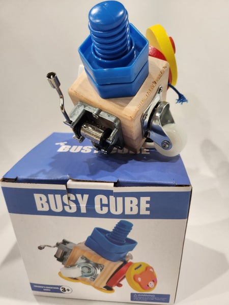 Busy Cube Montessori Toy Educational Wooden Activity Cube Style LIFE SKILLS Carousel 1