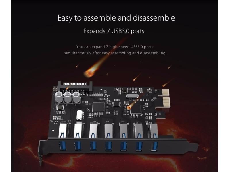 ORICO PVU3-7U USB3.0 7 Ports Expansion Card Adapter Carousel 1