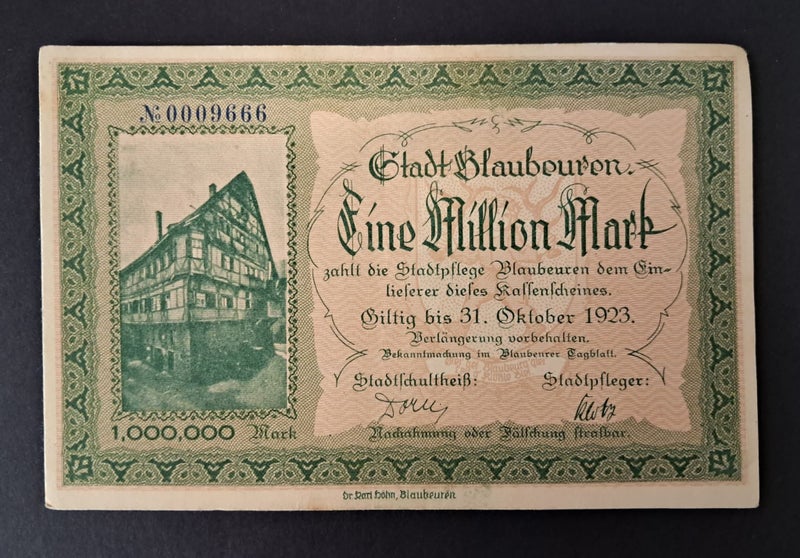 GERMANY 1923 INFLATION 1 MILLION MARK BANKNOTE EF Carousel 1