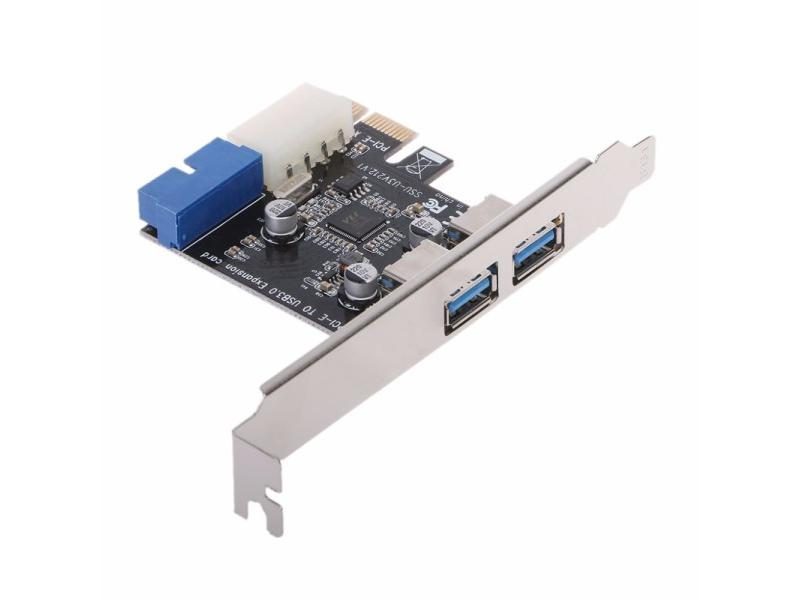 2 Ports PCI Express USB 3.0 Front Panel Control Card Adapter 4Pin 20Pin Carousel 1