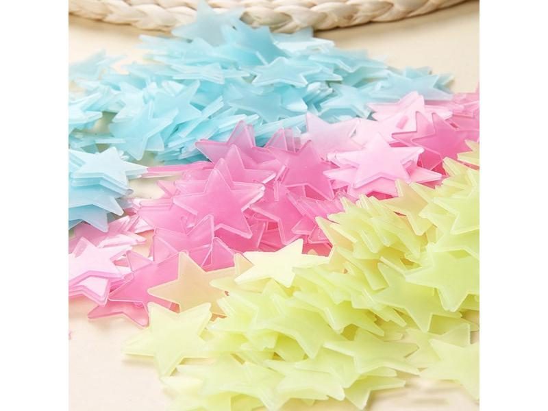 100Pcs/Set Colorful Luminous Glow In The Dark Star Stickers For Kids' Room Carousel 1