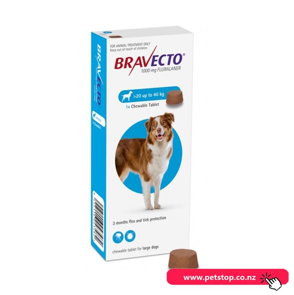 BRAVECTO Flea and Tick Treatment Chewable Tablet for Large Dog 20-40kg Carousel 1