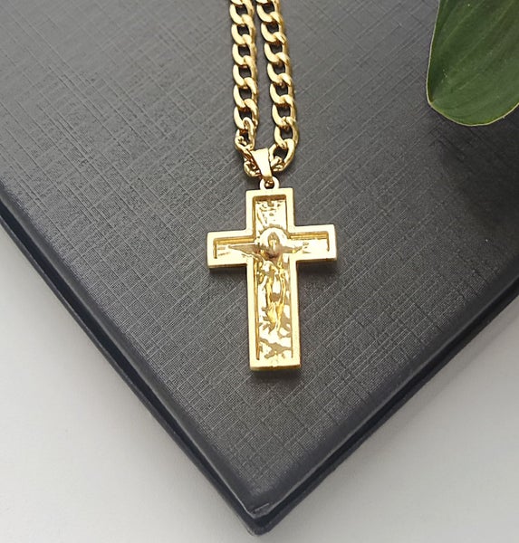 (18K Gold Filled) Jesus Cross Pendant Necklace NSS14ZX-463617775558275112