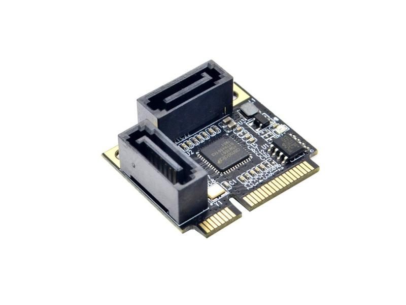 2 Ports Mini PCI-E To SATA 3.0 Converter Card With SATA Cable For PC Carousel 1