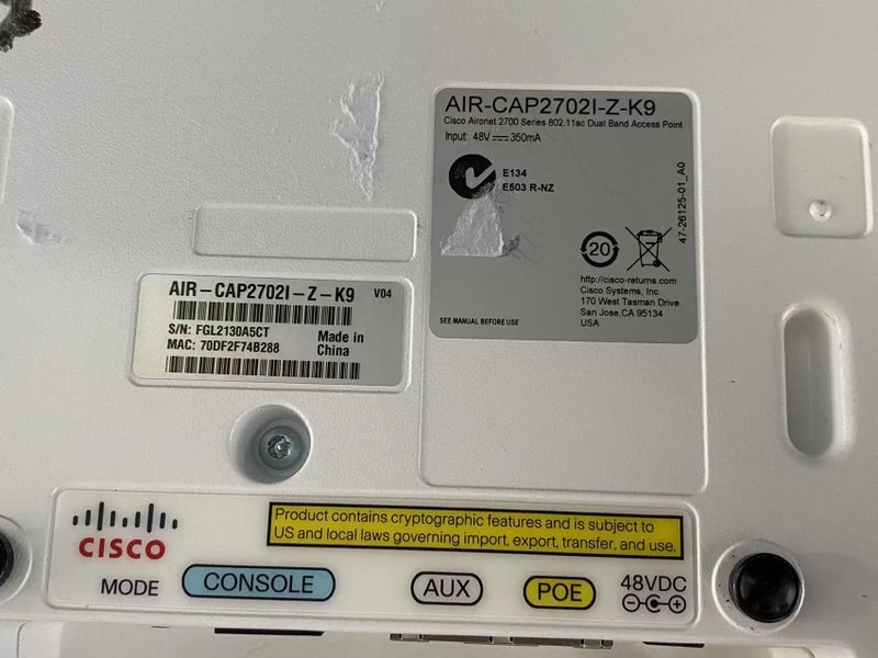 *$1REV* Cisco Aironet AIR-CAP2702I-Z-K9 Dual-band Access Point Carousel 2