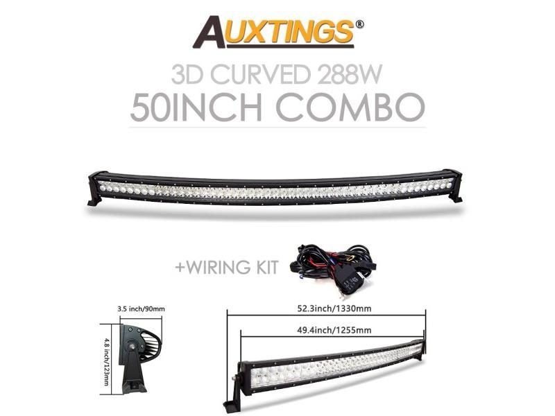 Auxtings 22 32 42 50 52'' Inch Curved Led Light Bar COMBO Led Work Light 3D 7D Carousel 1