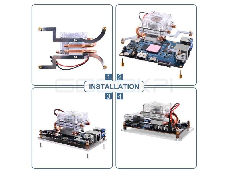 Orange Pi 5 Orange Pi 5B Low-Profile ICE-Tower CPU RGB LED Light Cooling Fan Carousel 1