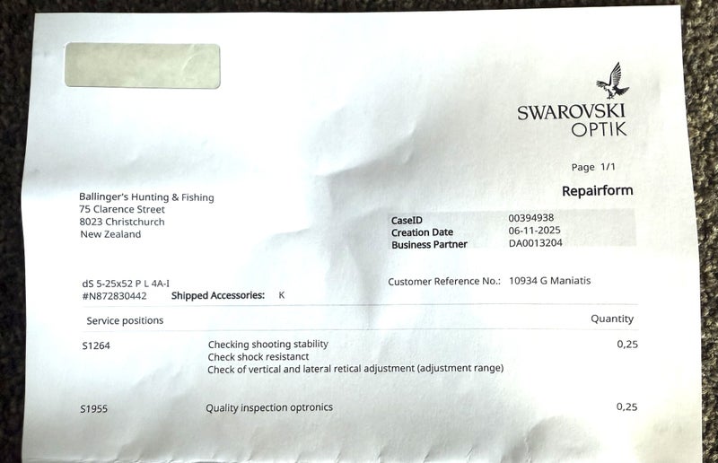 Swarovski DS 5x25-52P scope with built in range finder63907059749762112