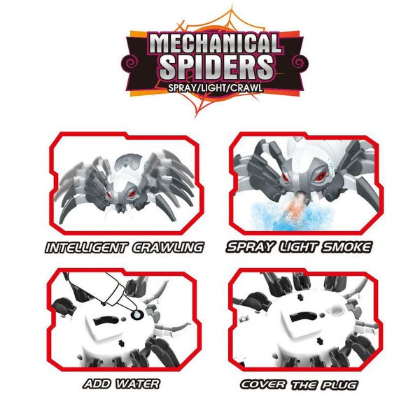 Remote Control Electric Toy Mechanical Spider Spray Music Kids Smart Toy Boy Carousel 1