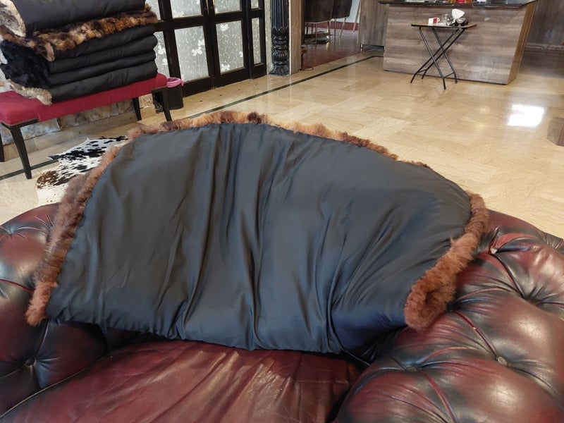 New Single Natural Brown Real NZ Possum Full Fur Throw - No Reserve! - B6510 Carousel 6