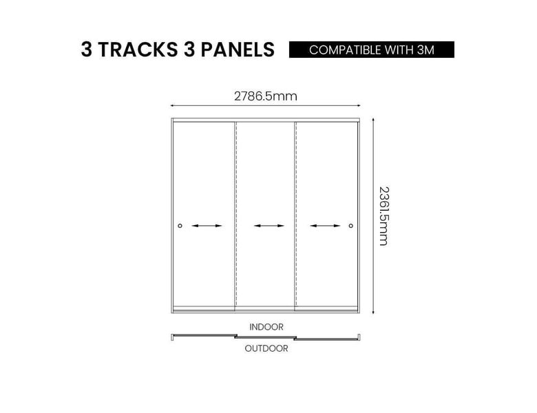 Final stock clearance- Frameless Glass Sliding Door 3m White Carousel 5