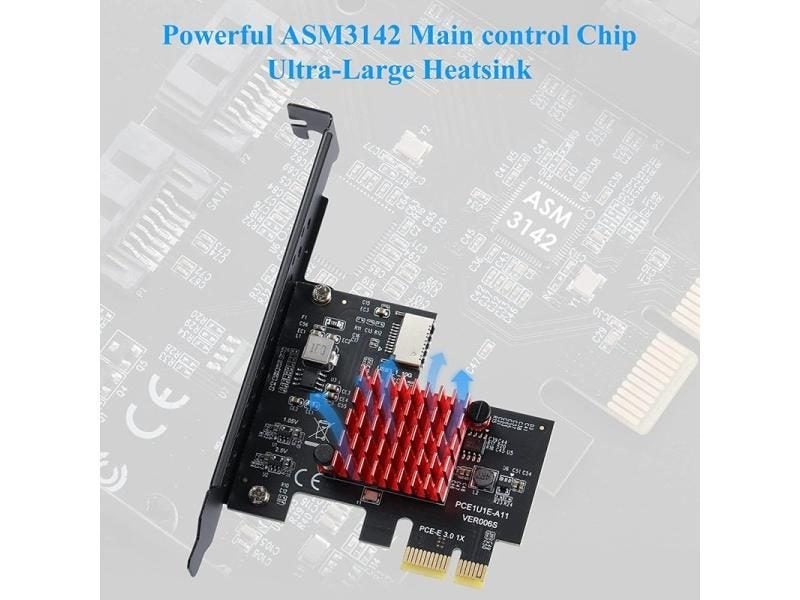 PCIE USB 3.1 GEN2 Type-E Exp Card 10Gbps To 20Pin Front C Connector For Windows Carousel 1