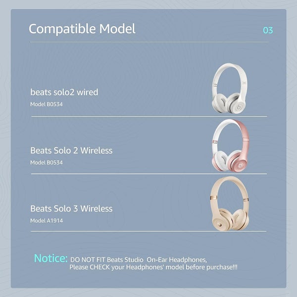 Replacement Ear Pads for Beats Solo 2 3 Headphone Earpads Carousel 2