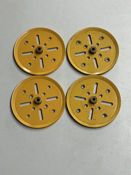 Meccano 3” Pulley Yellow x 4 Carousel 1