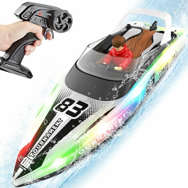 Remote Control Boat with LED Lights 40 Mins Play Time Waterproof Remote Control Carousel 2
