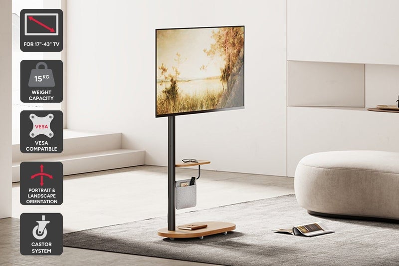 Kogan Portable TV Display Stand with Shelf for 17" - 43" TVs (Black) Carousel 1