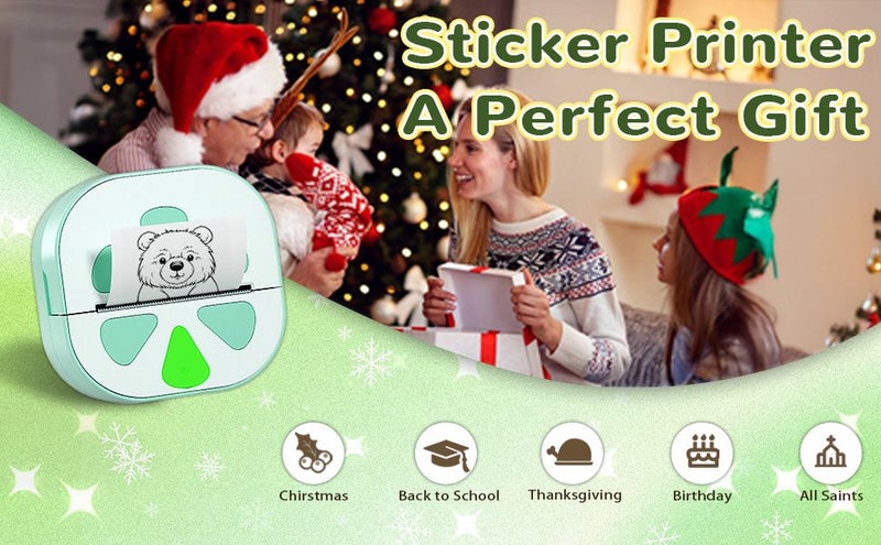 Sticker Printer,Stickers Maker Machine,Mini Portable Bluetooth Thermal Print Pod Carousel 1