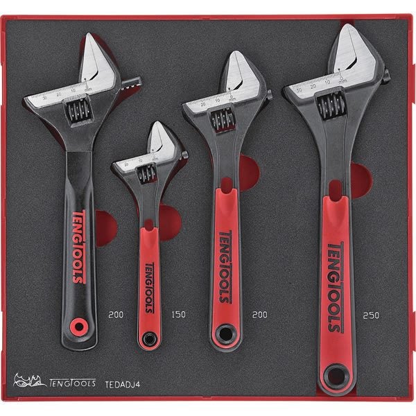Teng Adjustable Wrench Set TED-Tray 4 Piece Carousel 1