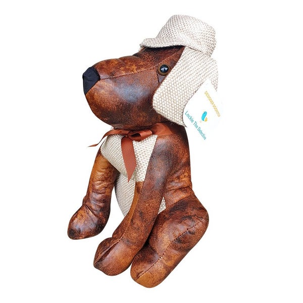 French Country Vintage Weighted Lockie the Detective Door Stopper Leather Look Carousel 1