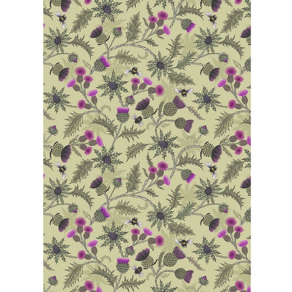 Quilting Patchwork Sewing Fabric Highland Bees Green 50x55cm FQ Carousel 2