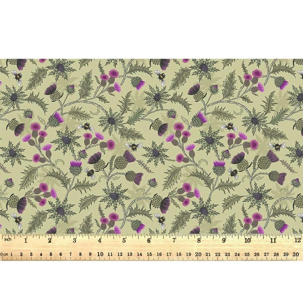 Quilting Patchwork Sewing Fabric Highland Bees Green 50x55cm FQ Carousel 4