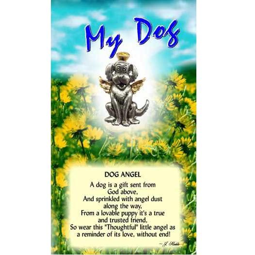Thoughtful Little Angel Card My Dog 563 and Angel Pin with Austrian Crystals Carousel 1