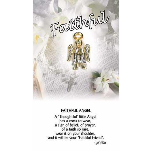 Thoughtful Little Angel Card Faithful 575 and Angel Pin with Austrian Crystals Carousel 1
