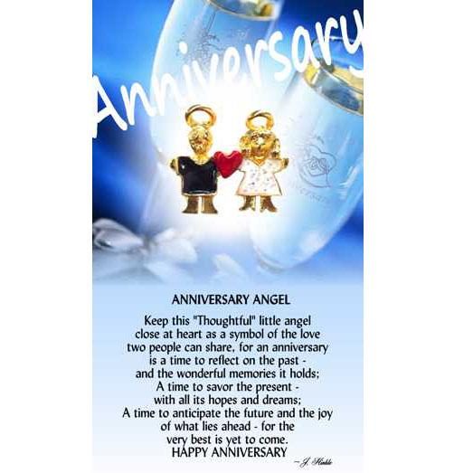 Thoughtful Little Angel Card Anniversary 503 and Angel Pin with Austrian Crys... Carousel 1