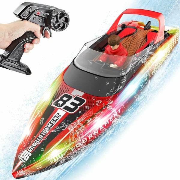 Remote Control Boat with LED Lights 40 Mins Play Time Waterproof Remote Control Carousel 2