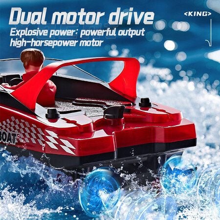 Remote Control Boat with LED Lights 40 Mins Play Time Waterproof Remote Control Carousel 9