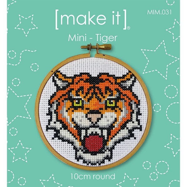 Make It Mini Tiger With Hoop Counted Cross X Stitch for Beginner Carousel 1