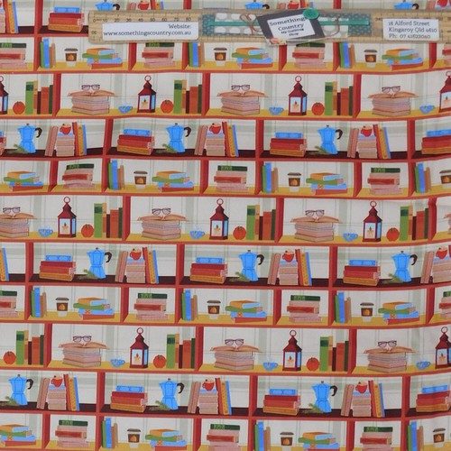 Quilting Patchwork Fabric Sewing Home Library 50x55cm FQ Carousel 1