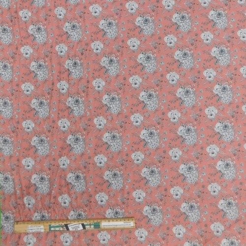 Quilting Patchwork Fabric Sewing Pink Floral Lawn 145x50cm Carousel 1