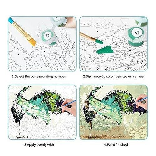 DIY Paint By Numbers Pink Flowers 20x30cm with Canvas & Frame Carousel 5
