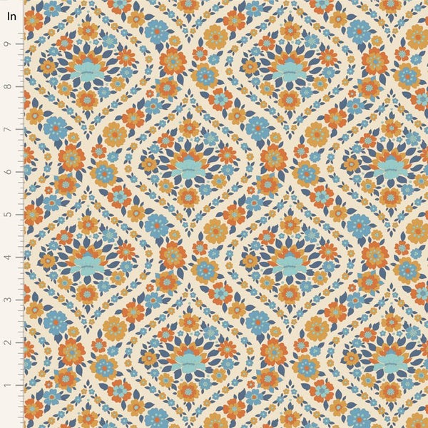 Quilting Patchwork Fabric TILDA Wallflower Bianca Blue B 50x55cm FQ Carousel 2